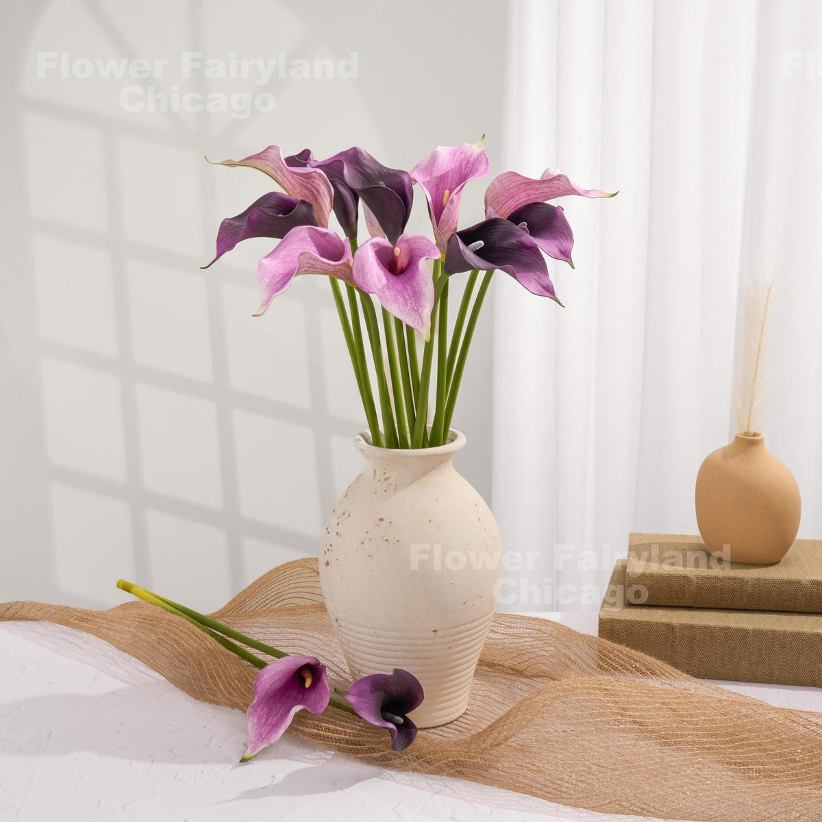Natural Touch Faux Calla Lily Stem - Dark Purple