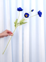 Load image into Gallery viewer, 4 Heads Faux Poppy - Deep Blue
