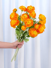 Load image into Gallery viewer, 3 Heads Ranunculus Stem - Yellowish Orange
