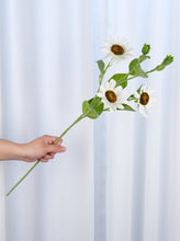 Load image into Gallery viewer, 3 Heads Sunflower Stem - White
