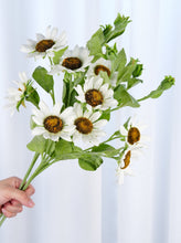 Load image into Gallery viewer, 3 Heads Sunflower Stem - White
