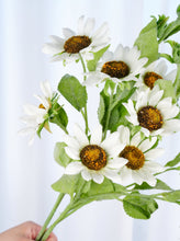 Load image into Gallery viewer, 3 Heads Sunflower Stem - White
