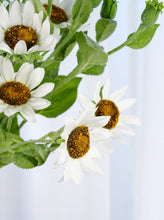 Load image into Gallery viewer, 3 Heads Sunflower Stem - White
