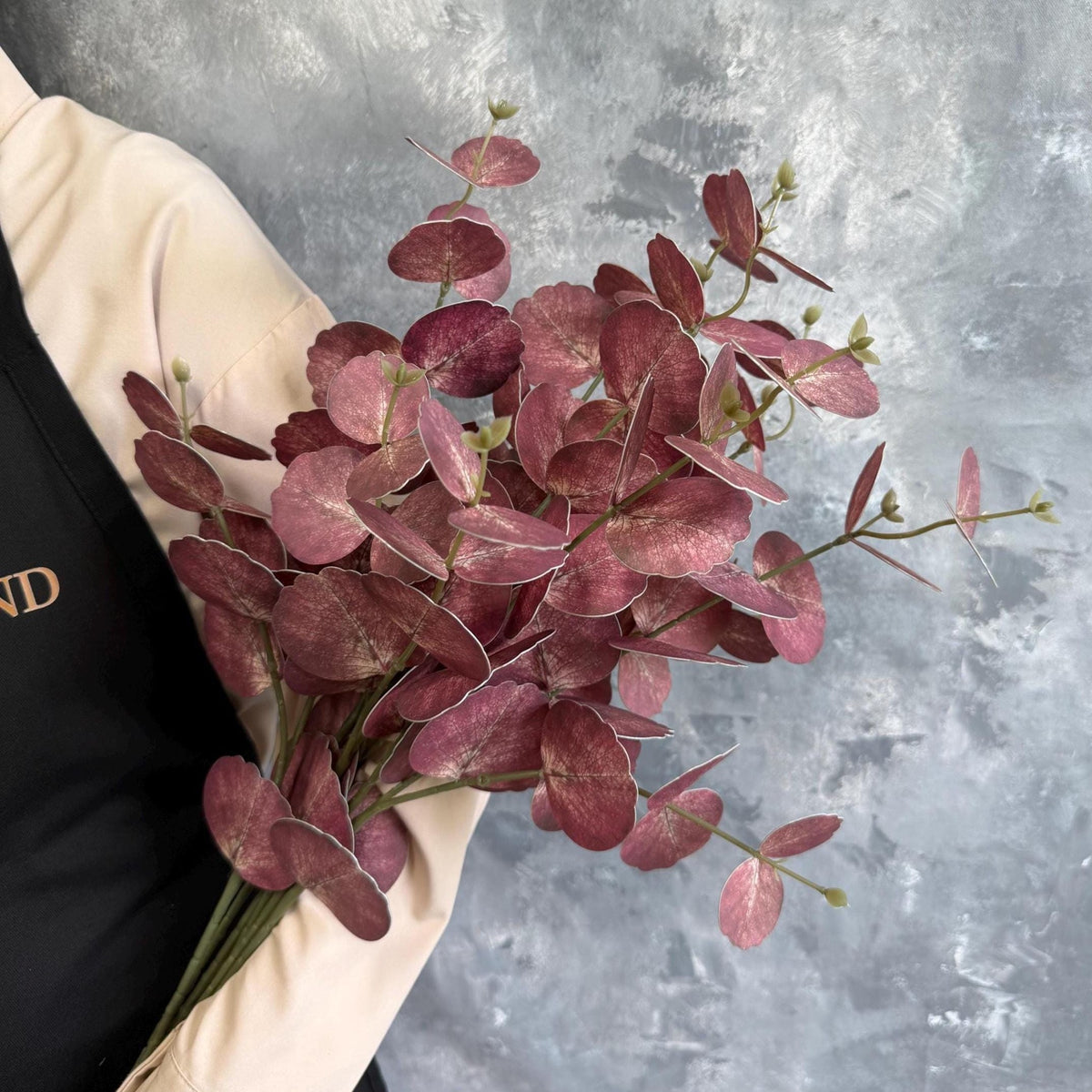 Real Touch Eucalyptus Branch - Dusty Burgundy