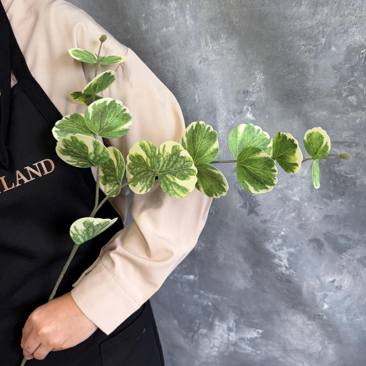 Real Touch Variegated Eucalyptus Branch - Green & Cream