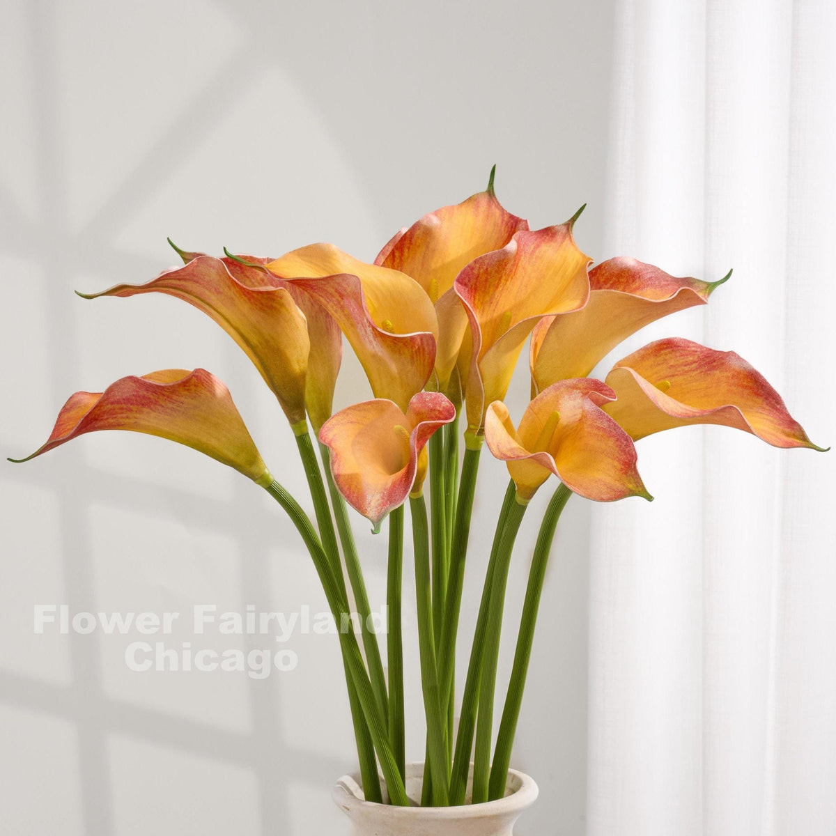 Natural Touch Faux Calla Lily Stem - Flame Orange