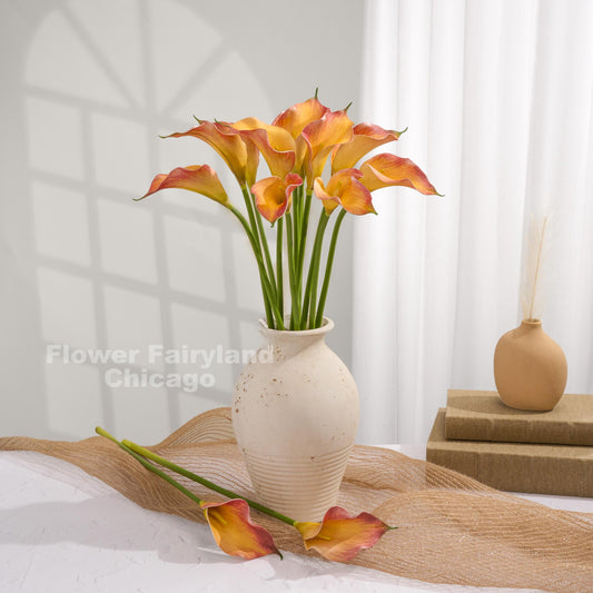 Natural Touch Faux Calla Lily Stem - Flame Orange