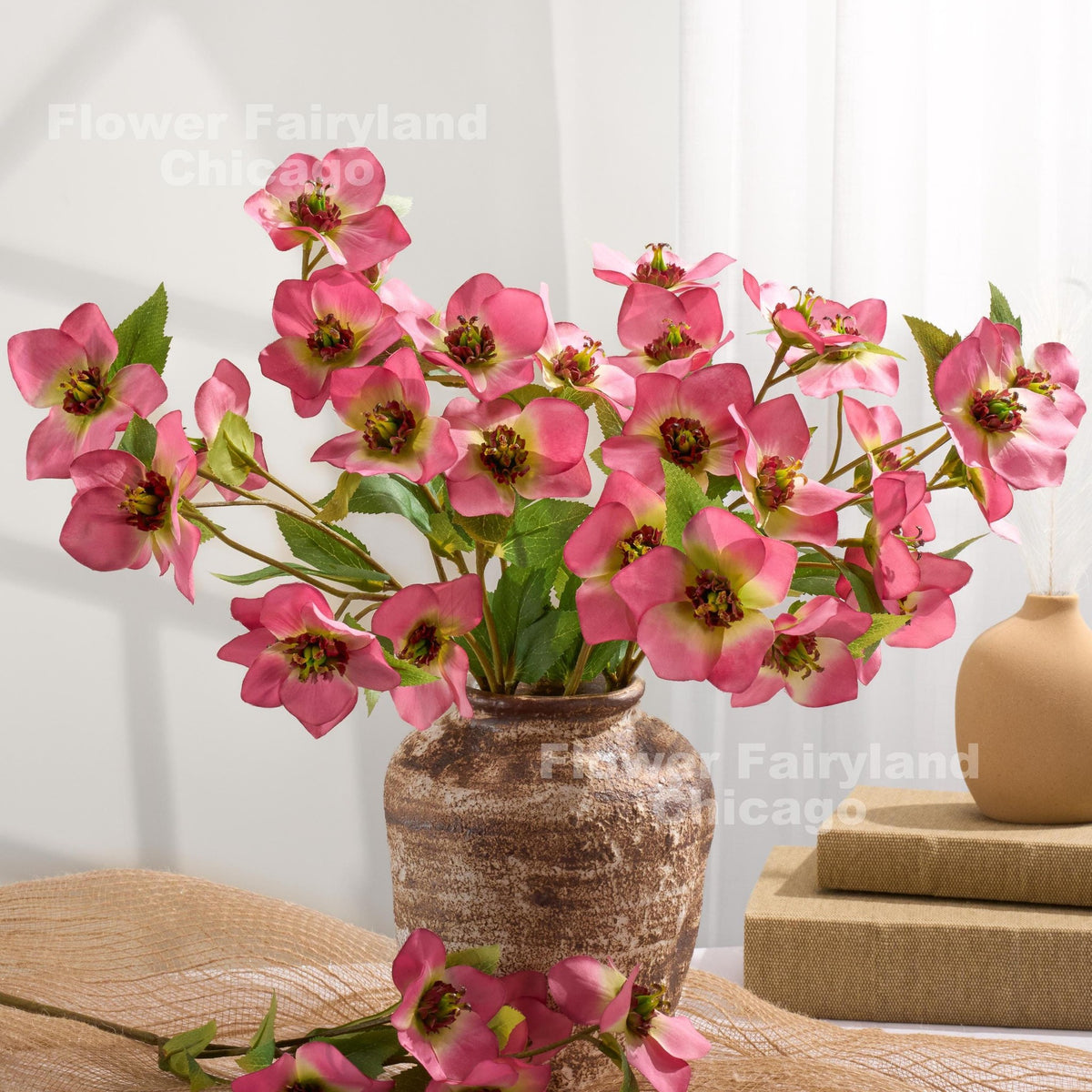 Faux Helleborus Stem - Pink