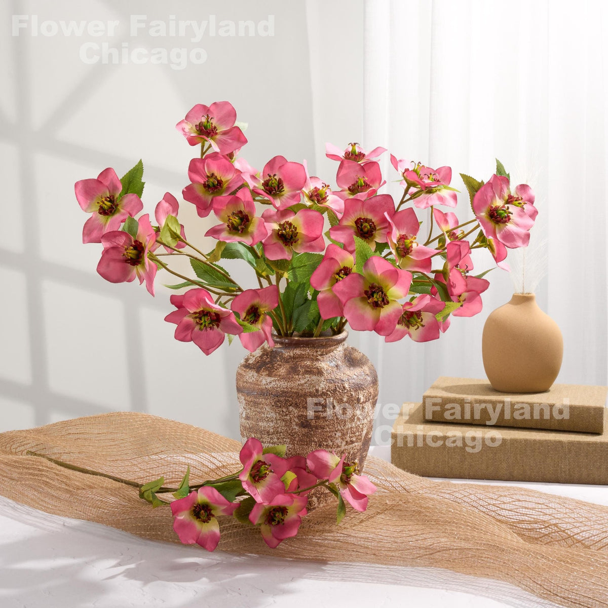 Faux Helleborus Stem - Pink
