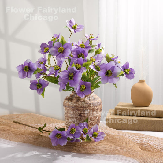 Faux Helleborus Stem - Purple