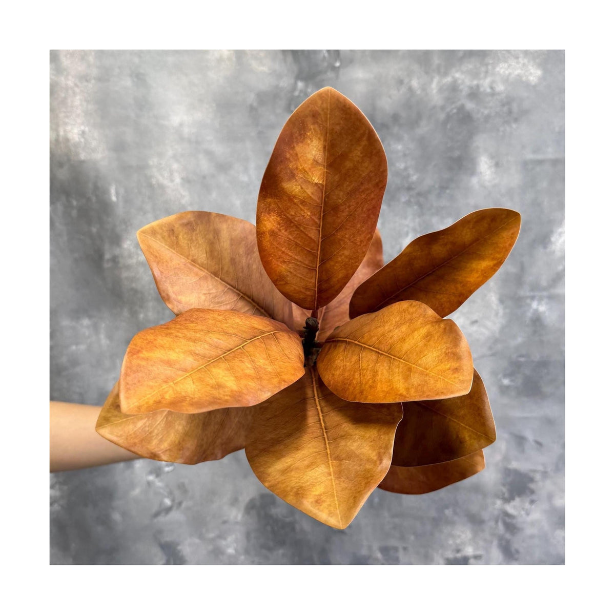 Natural Touch Faux Magnolia Leaf Branch - Golden Brown