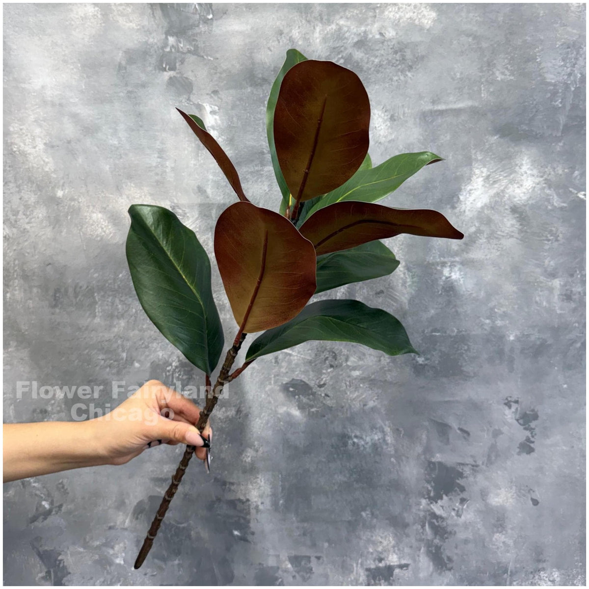 Natural Touch Faux Magnolia Leaf Branch - Green