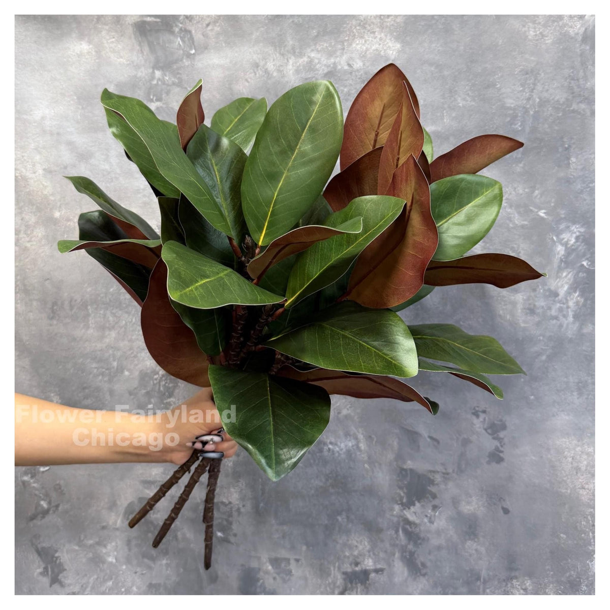 Natural Touch Faux Magnolia Leaf Branch - Green