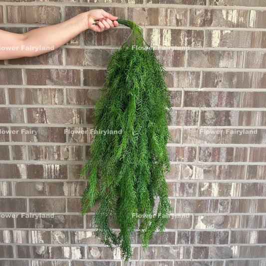 Faux Pine Needle Hanging Vine - Green