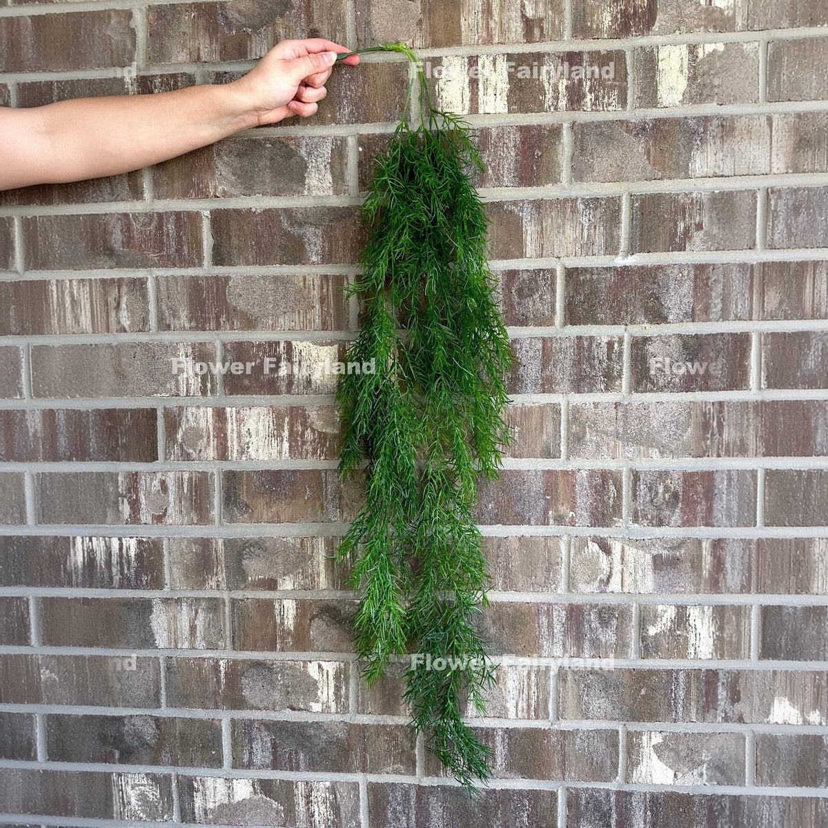 Faux Pine Needle Hanging Vine - Green