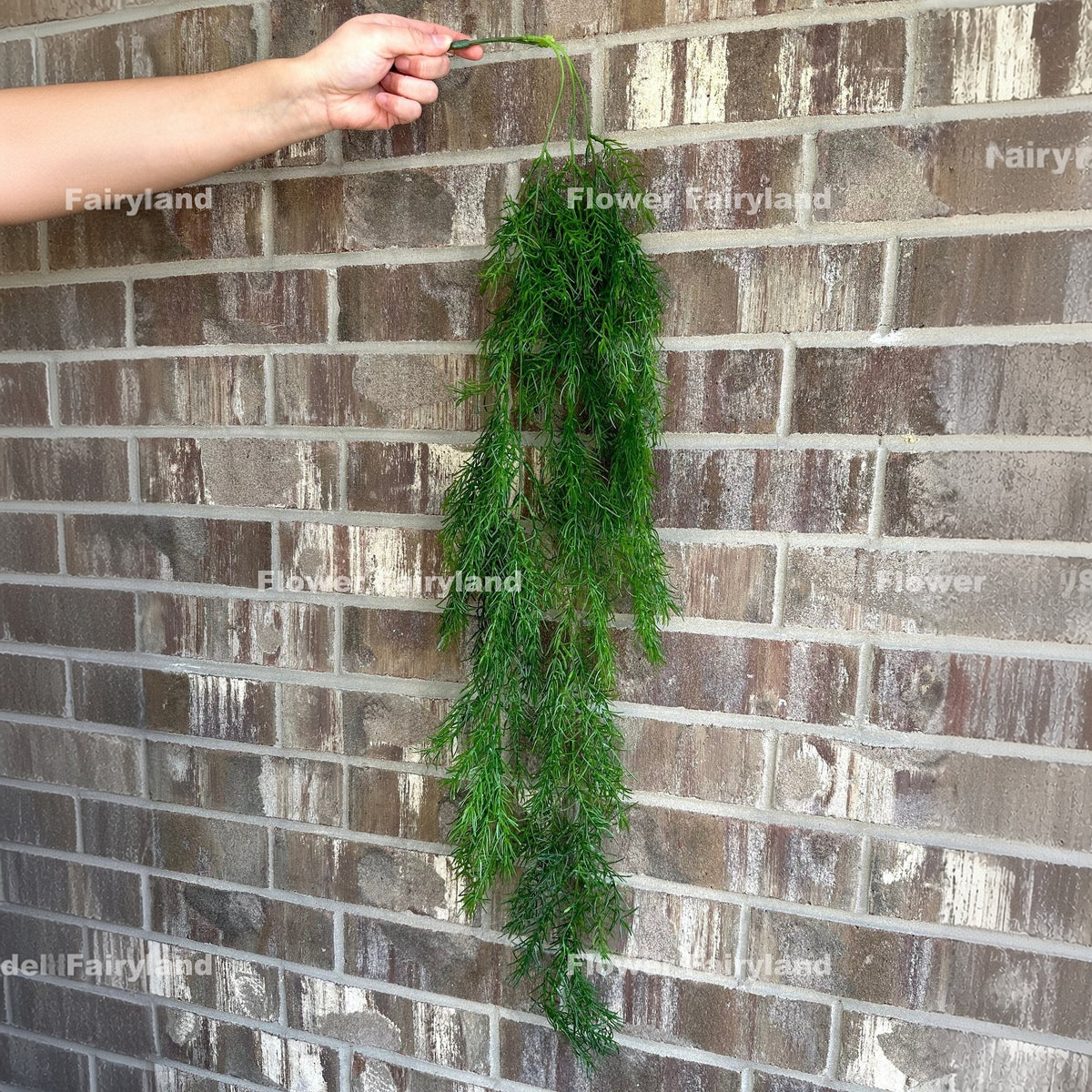 Faux Pine Needle Hanging Vine - Green