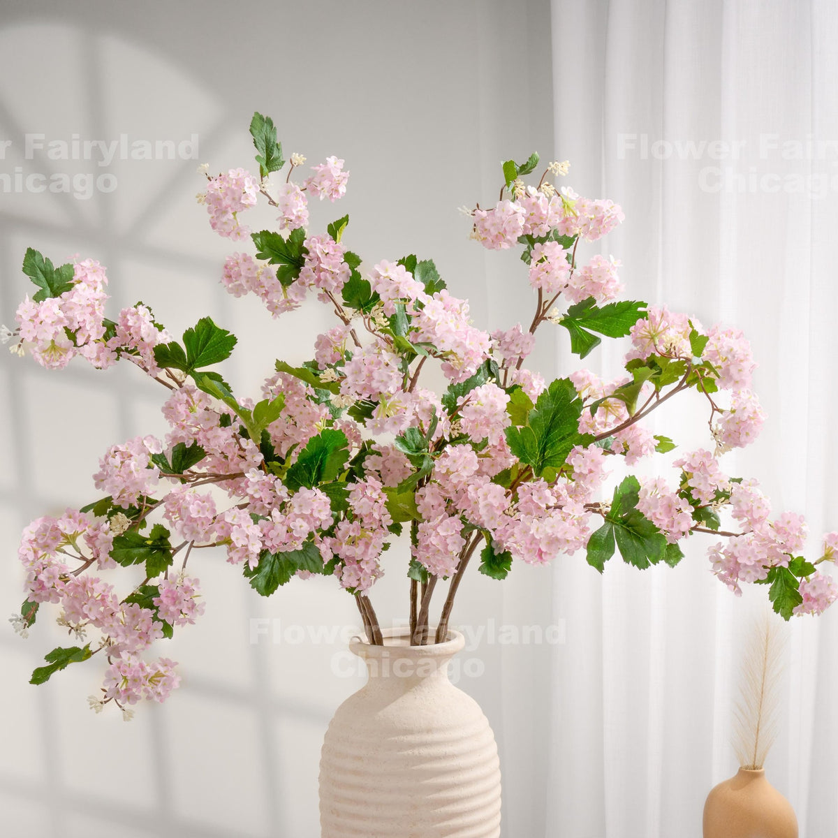 Faux Snowball Stem - Lavender Pink