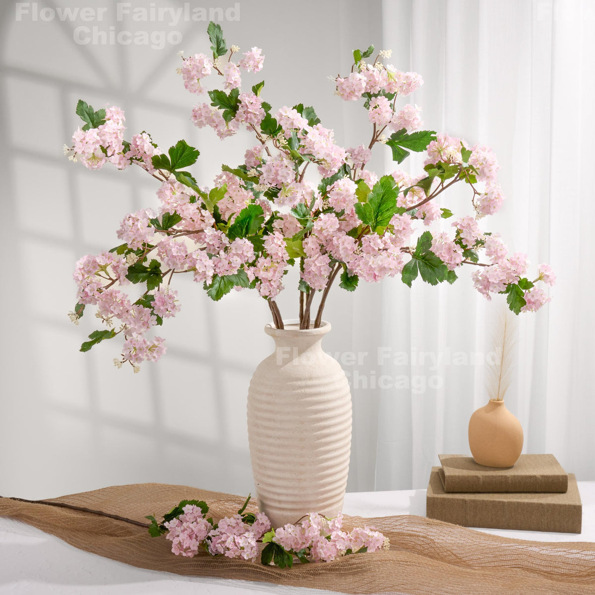 Faux Snowball Stem - Lavender Pink