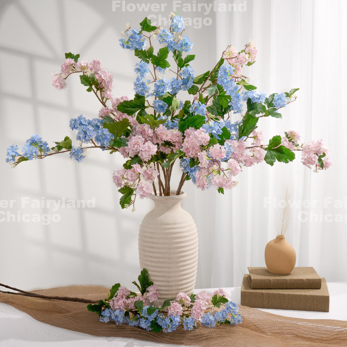 Faux Snowball Stem - Lavender Pink