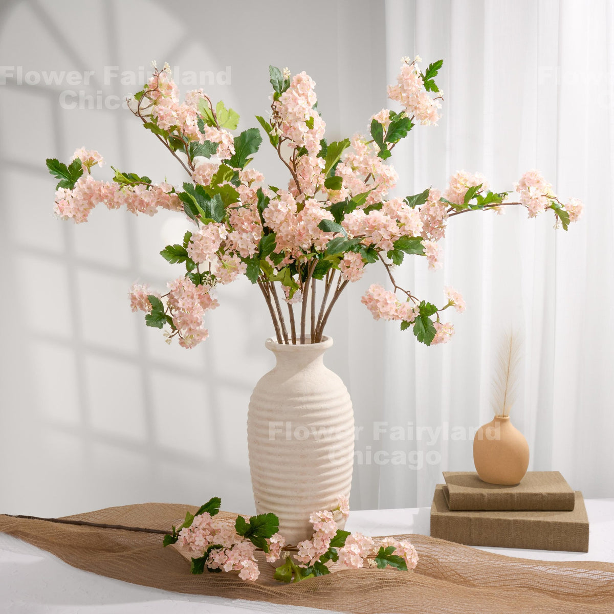 Faux Snowball Stem - Pinky Peach