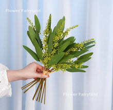 Load image into Gallery viewer, Real Touch Willow Seeded Eucalyptus Stem Bundle (4 Stems)
