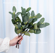 Load image into Gallery viewer, Faux Seeded Eucalyptus Leaf Stems – Green

