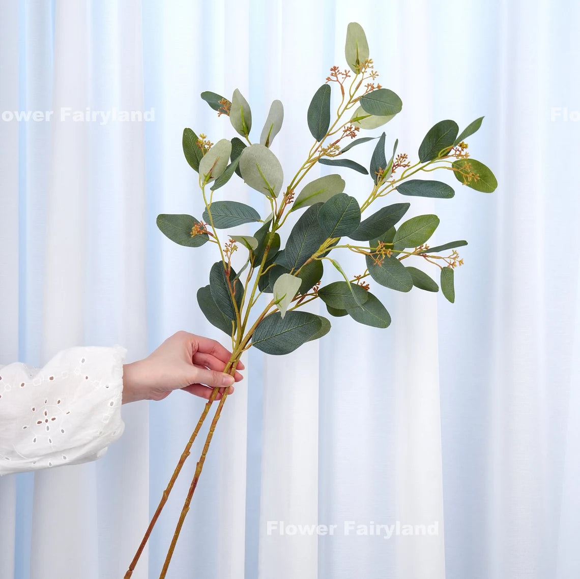 Faux Seeded Eucalyptus Bundle -  Green