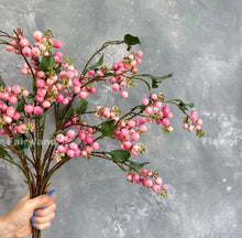 Load image into Gallery viewer, Faux Common Snowberry Bouquet – Pink – 6 Stems
