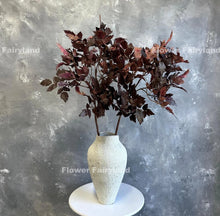 Load image into Gallery viewer, Faux Hanging Eucalyptus Branch  Stem  – 34.5&quot; – Burgandy
