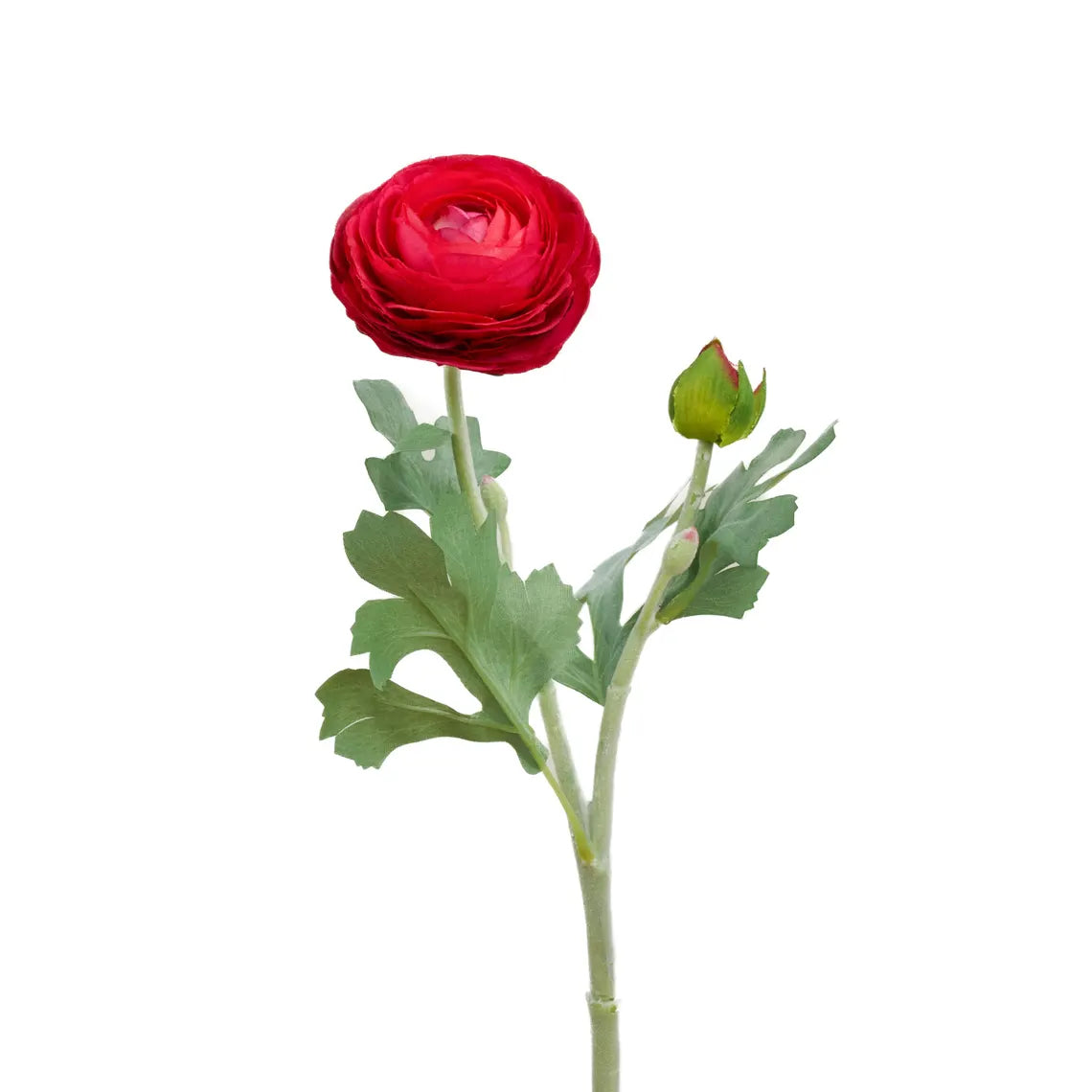 Faux Ranunculus Stem – Flower – Red
