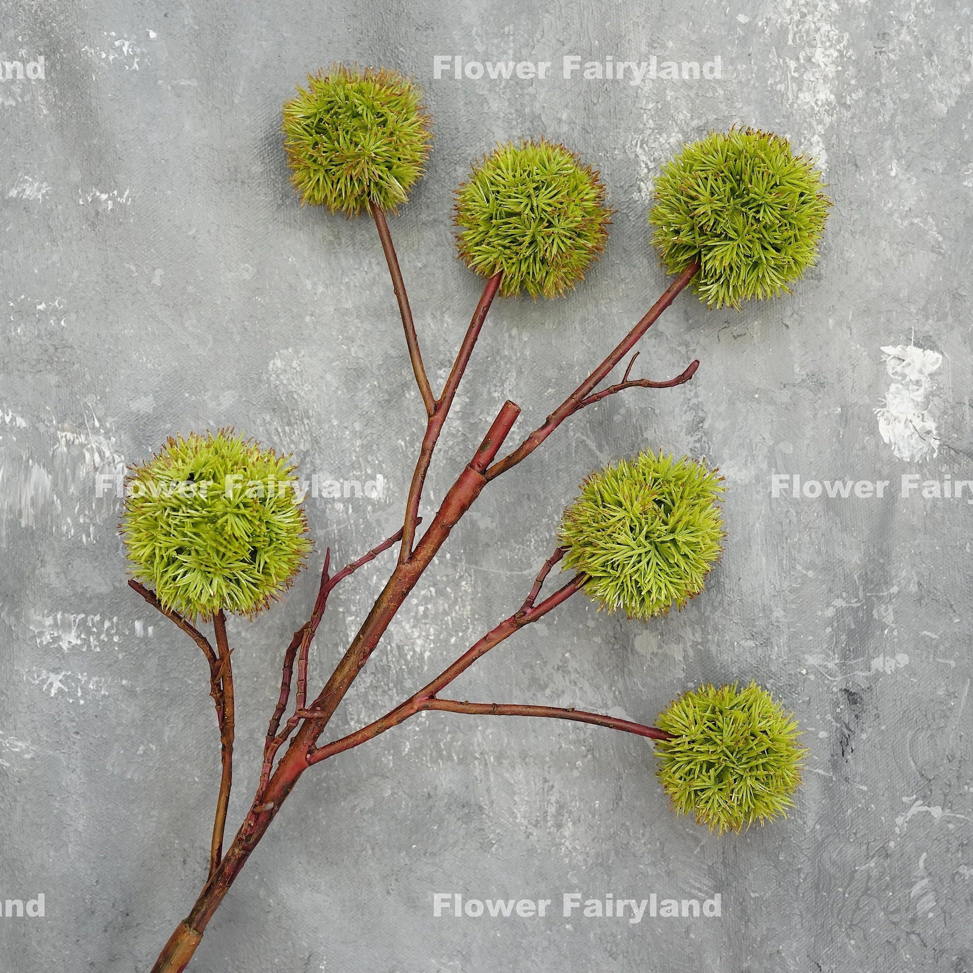 Faux chestnut branch leaf and stem detail