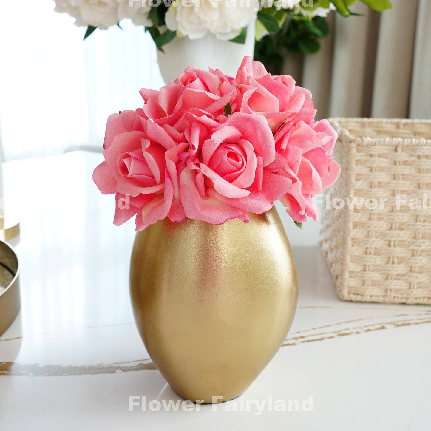 Single blush pink rose stem