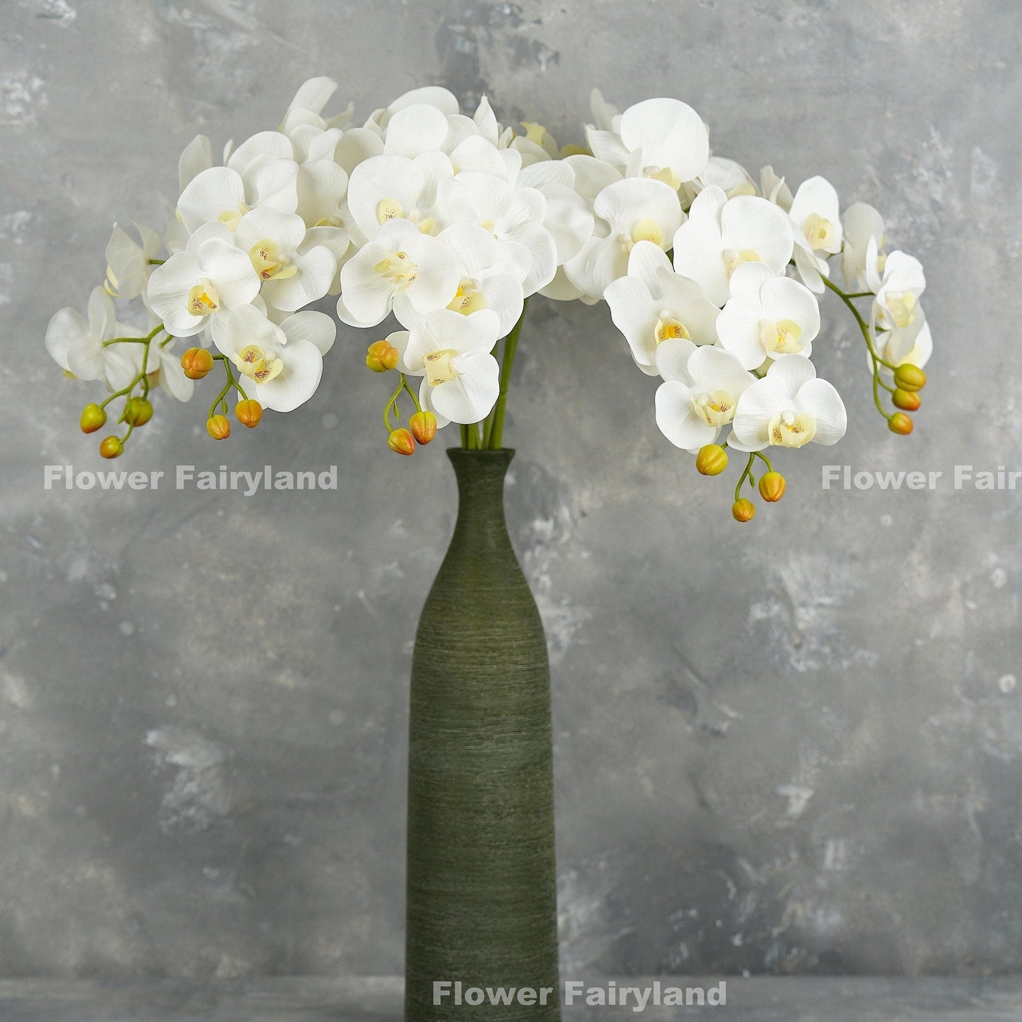 White real touch orchid square cover