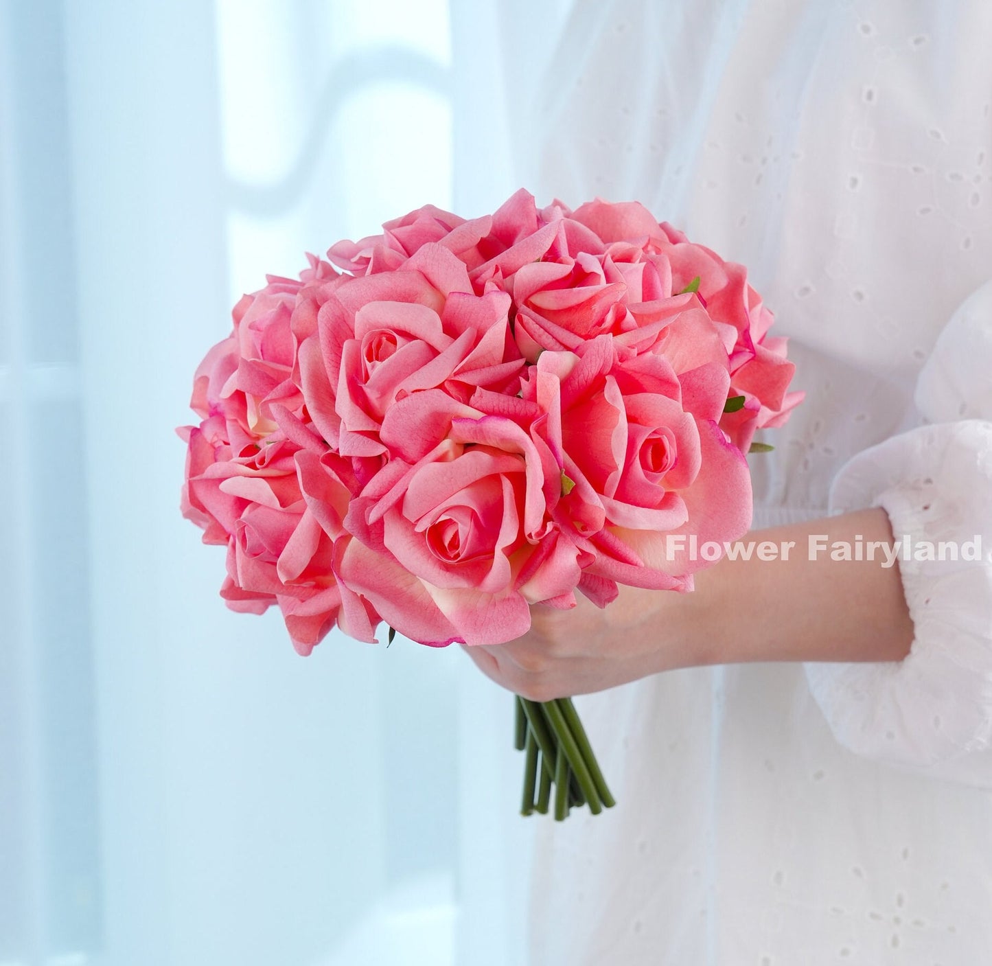Blush pink real touch rose bouquet