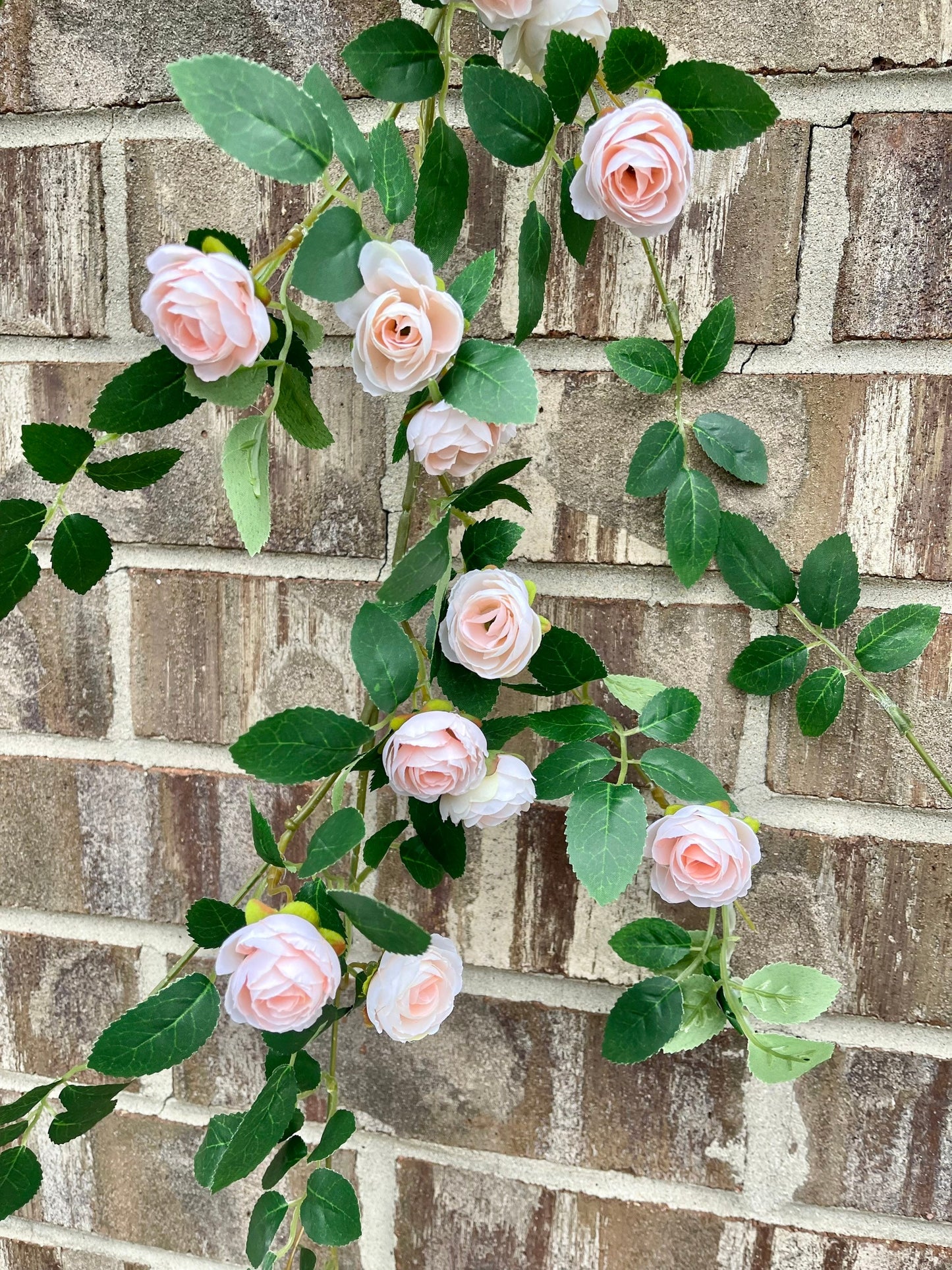 Blush pink mini rose garland 72 inch