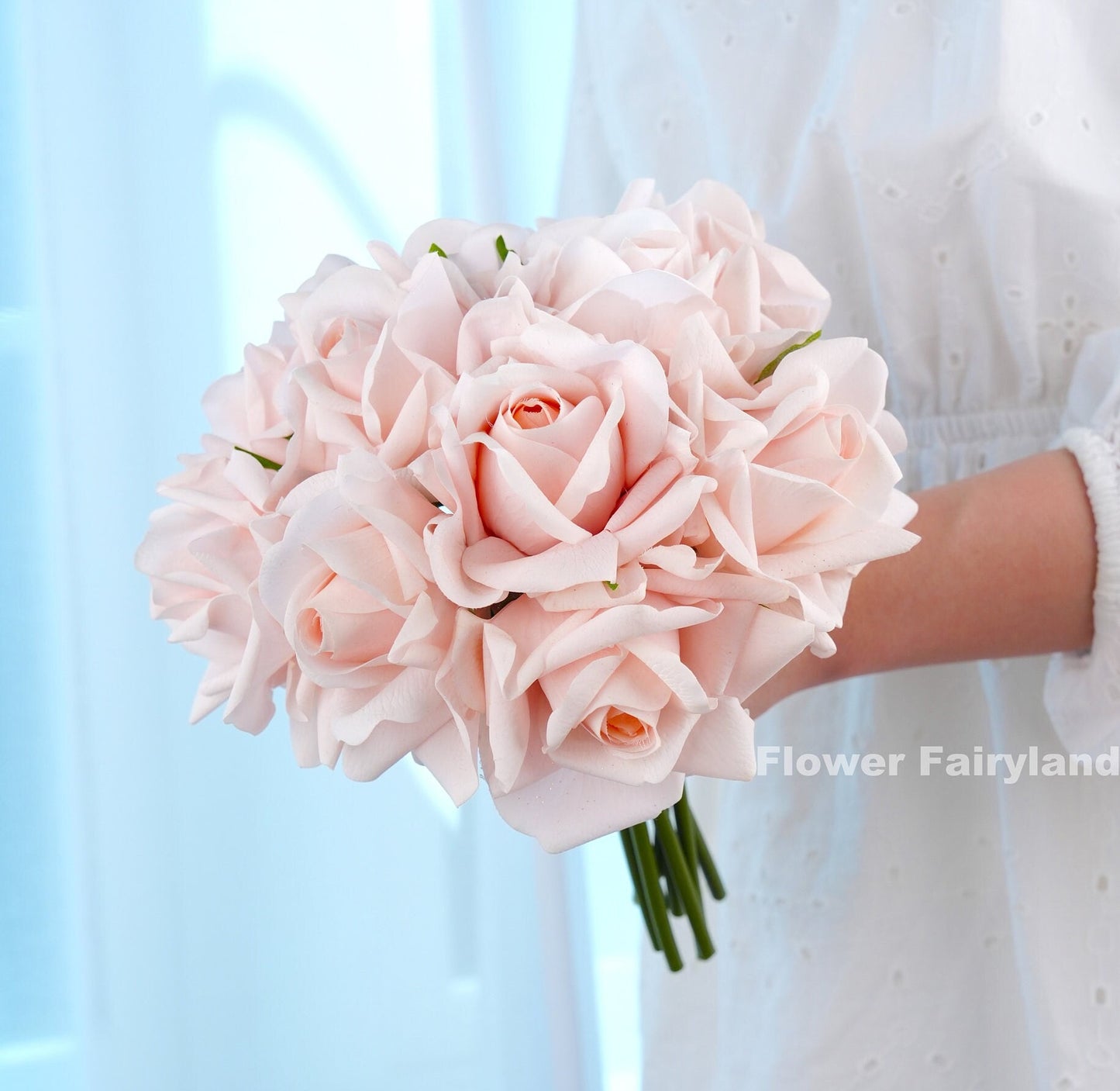 Pale pink roses close-up