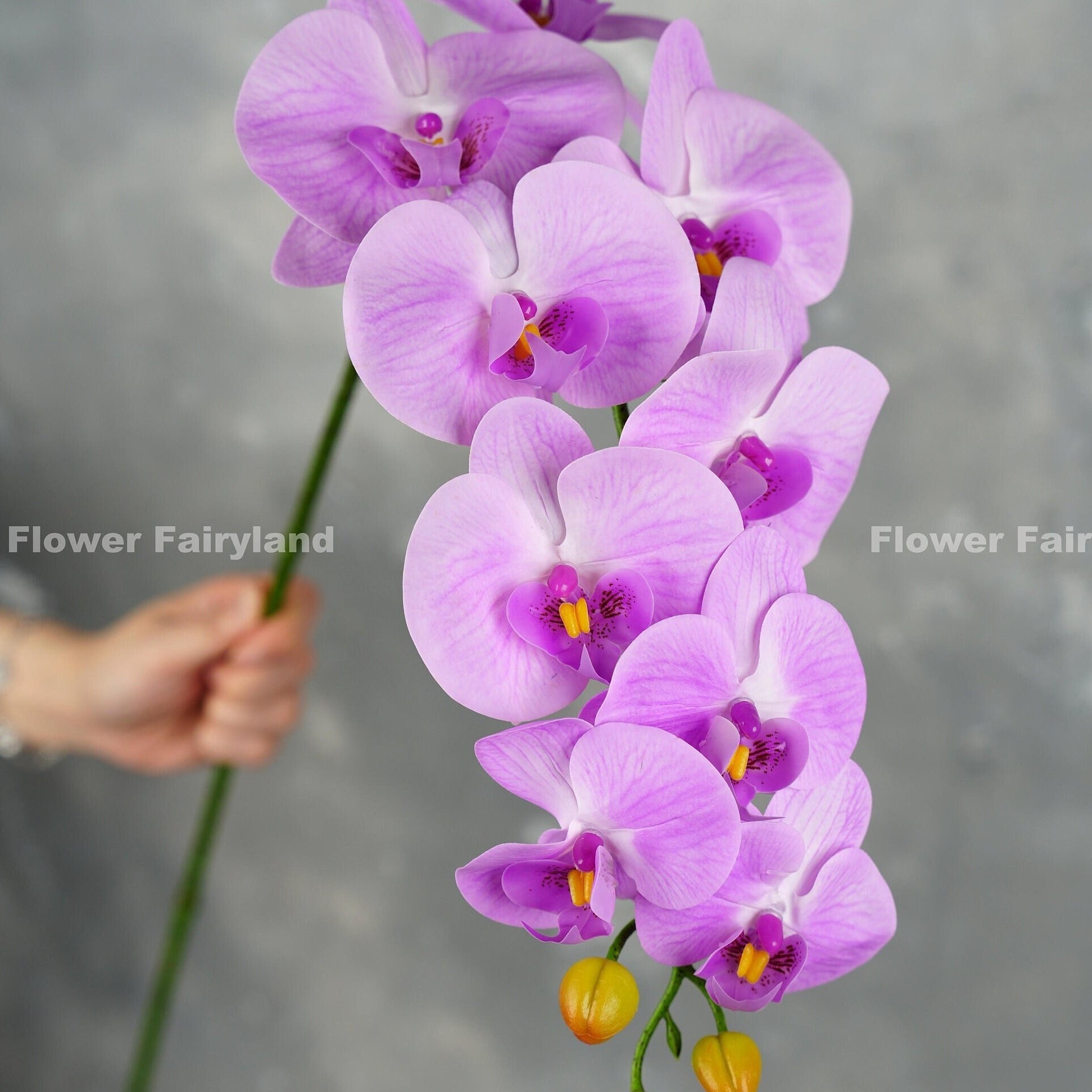 Light purple real touch orchid square cover