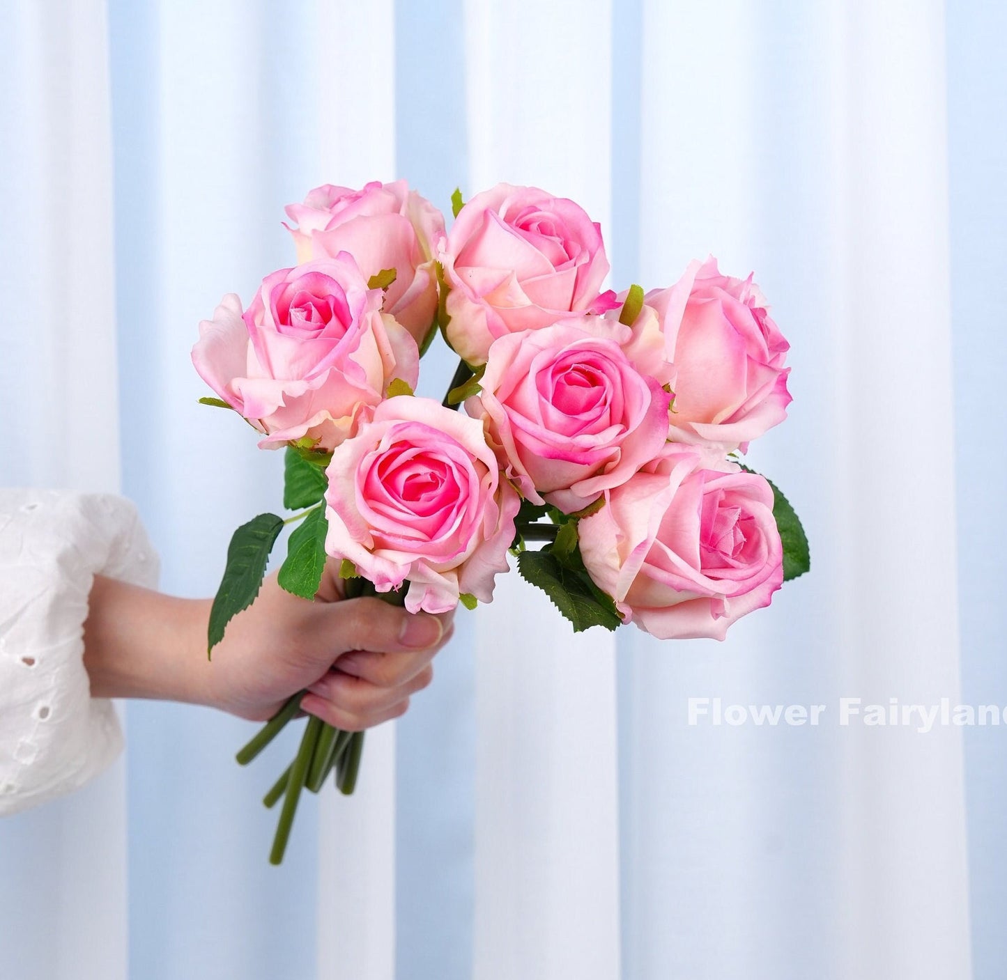 Pink 7 stem real touch rose bouquet