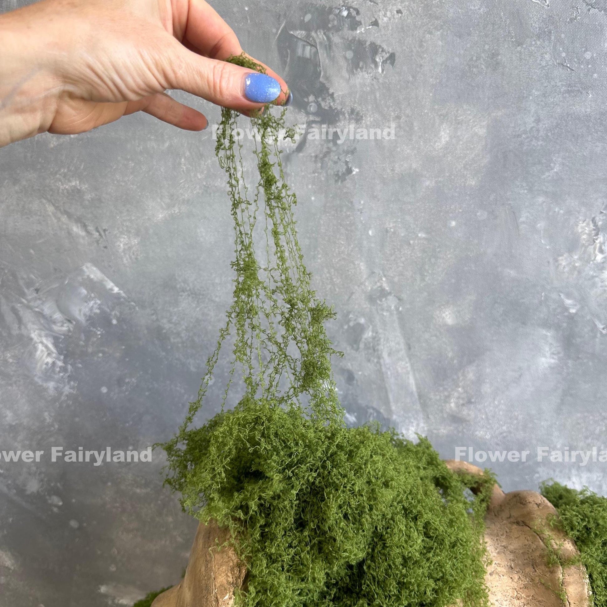 Faux moss forest green in decor