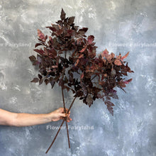 Load image into Gallery viewer, 34.5&quot; Faux Cimicifuga Hillside Black Beauty Plant Leaf Branch - Seeded - Plum Purple
