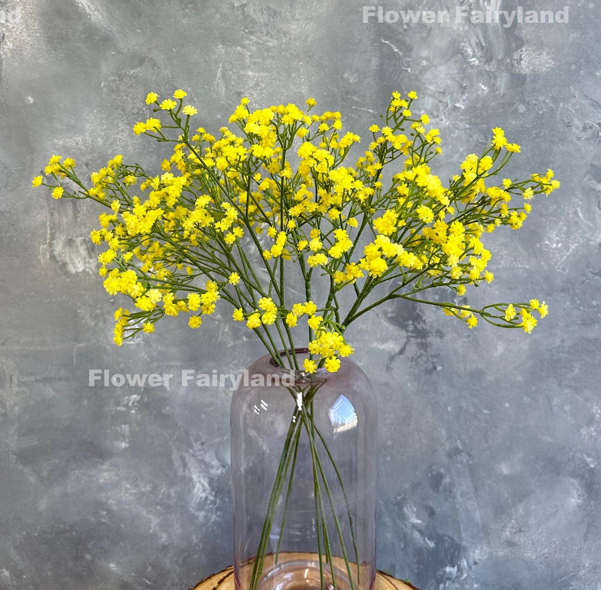 Yellow faux baby's breath stems