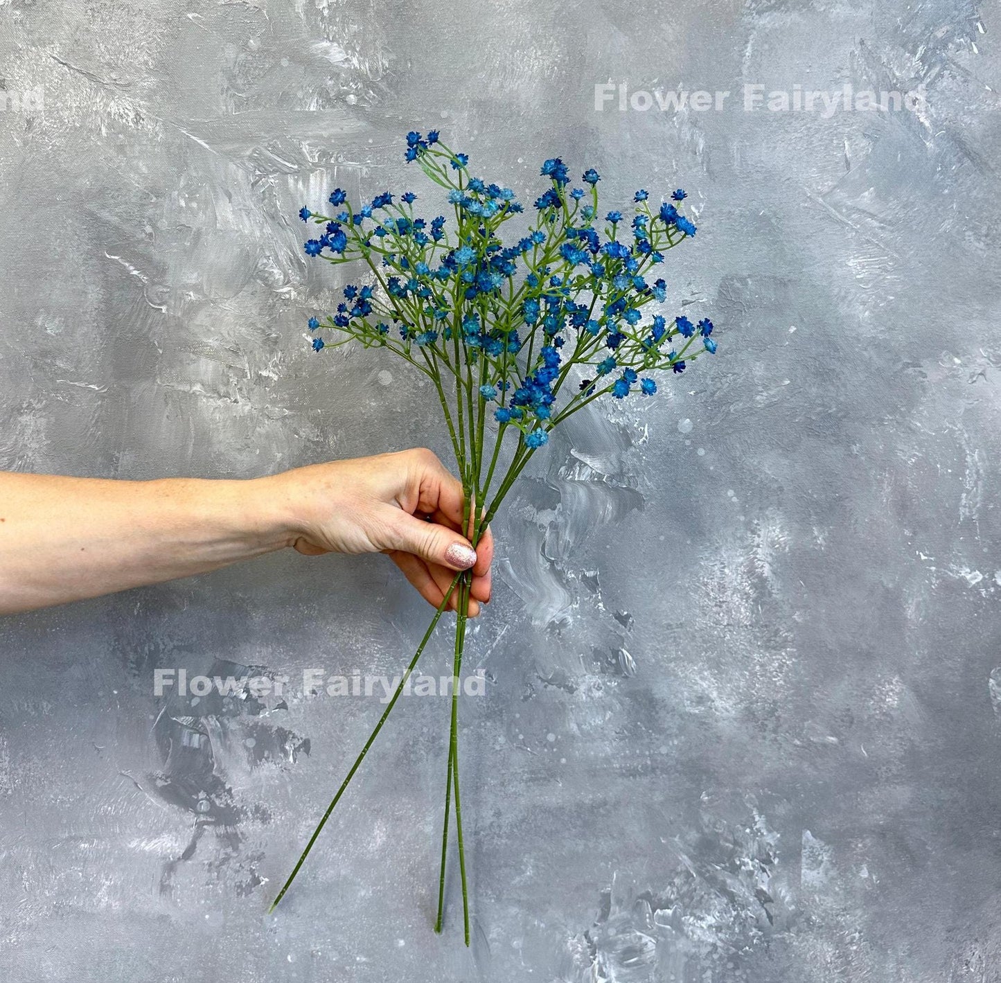 Dark blue faux baby's breath cluster