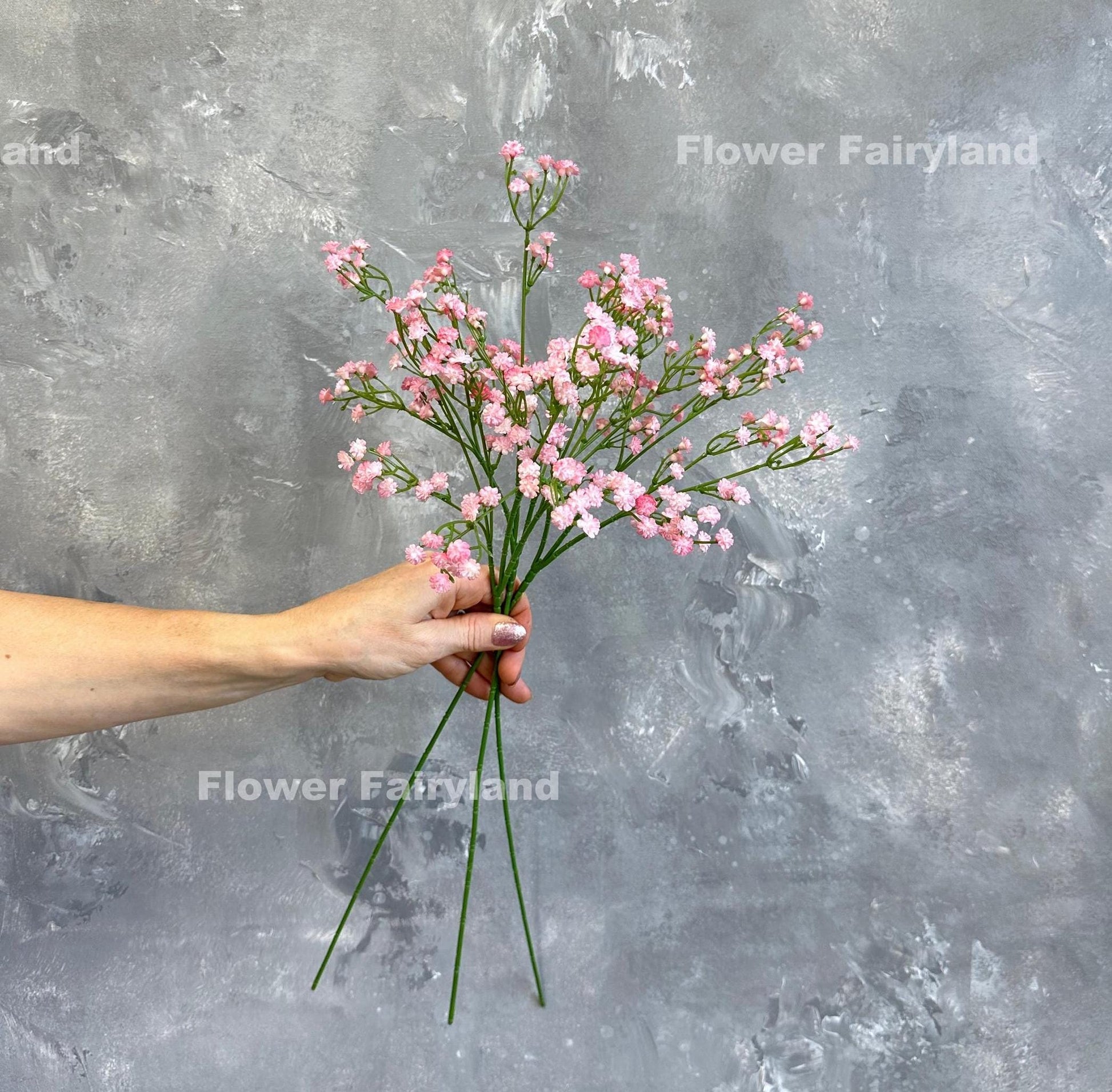 Pink faux baby's breath stems