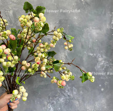 Load image into Gallery viewer, Faux Common Snowberry Branch - Pinkish and Greenish Cream
