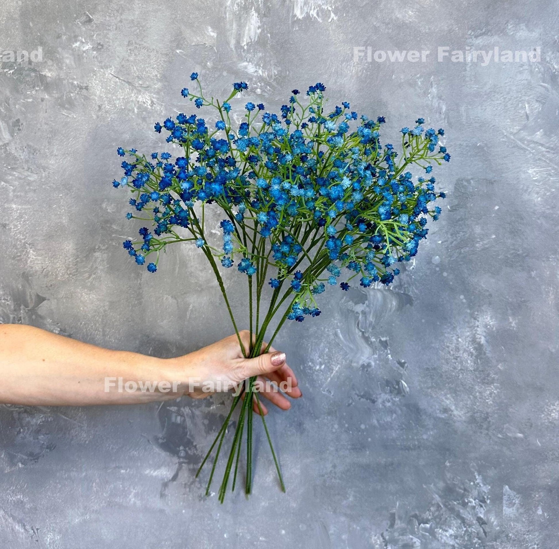 Dark blue faux baby's breath stems