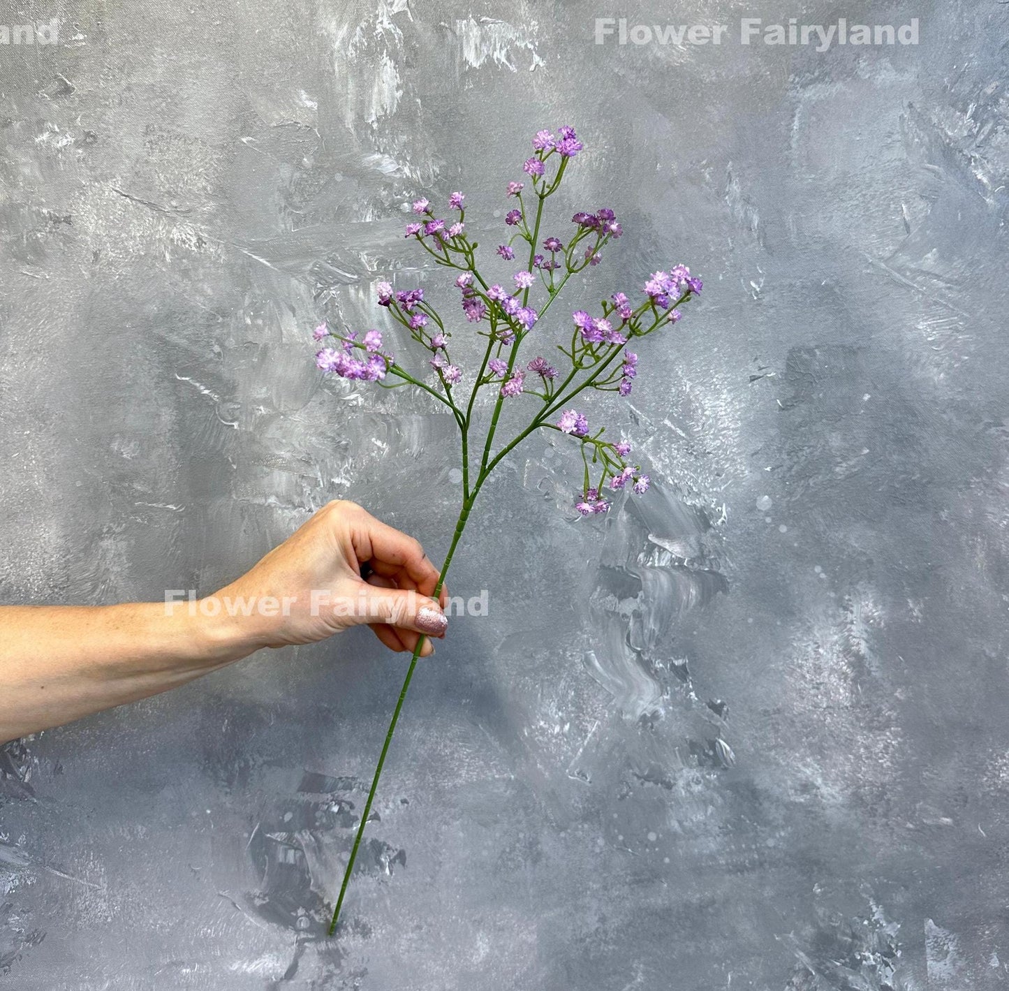 Light purple faux baby's breath cluster