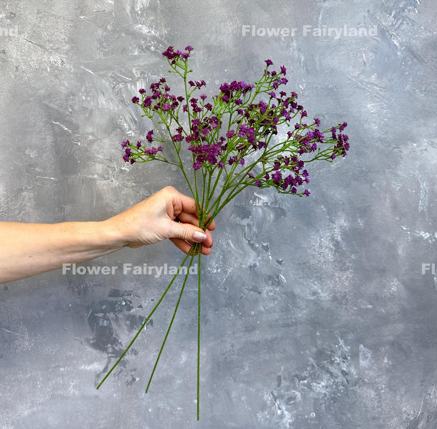 Dark purple faux baby's breath stems
