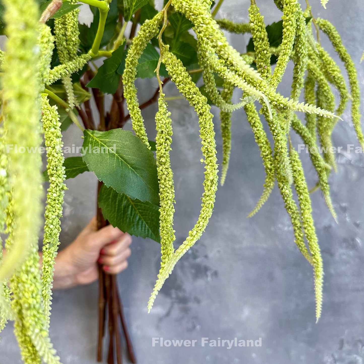 Natural touch amaranth green tails branch