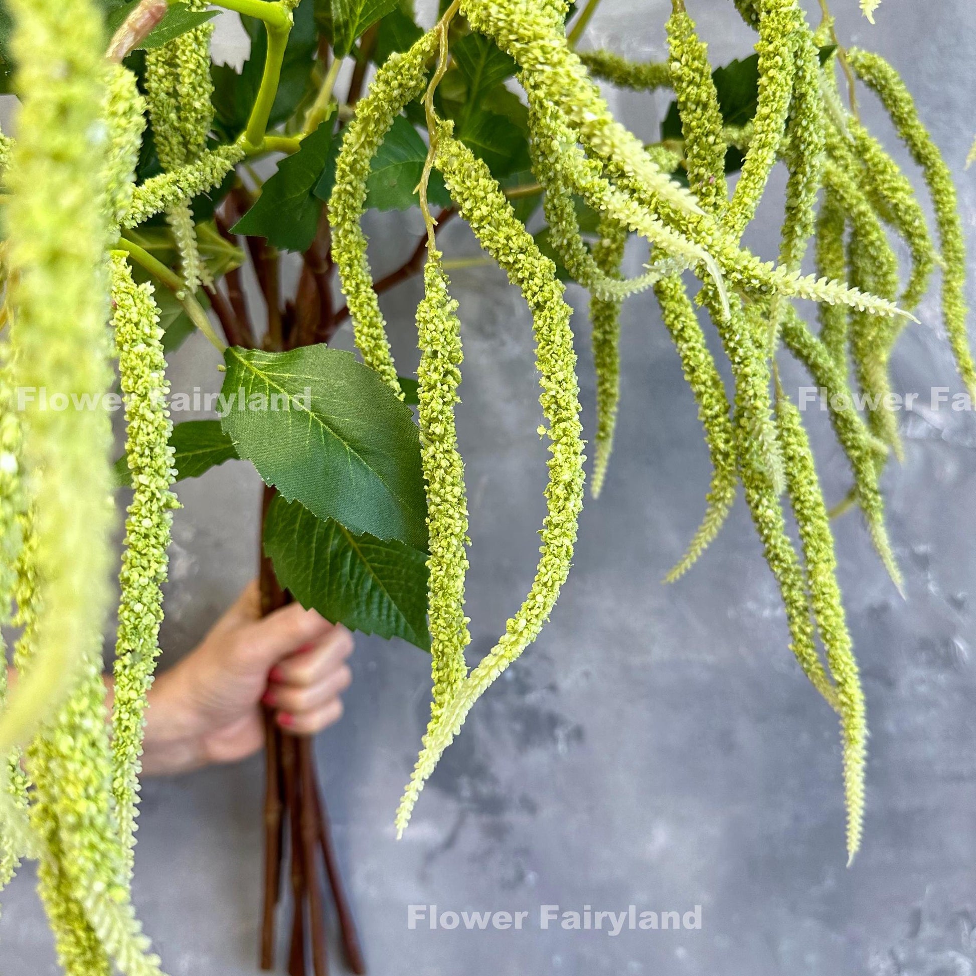 Natural touch amaranth green tails branch