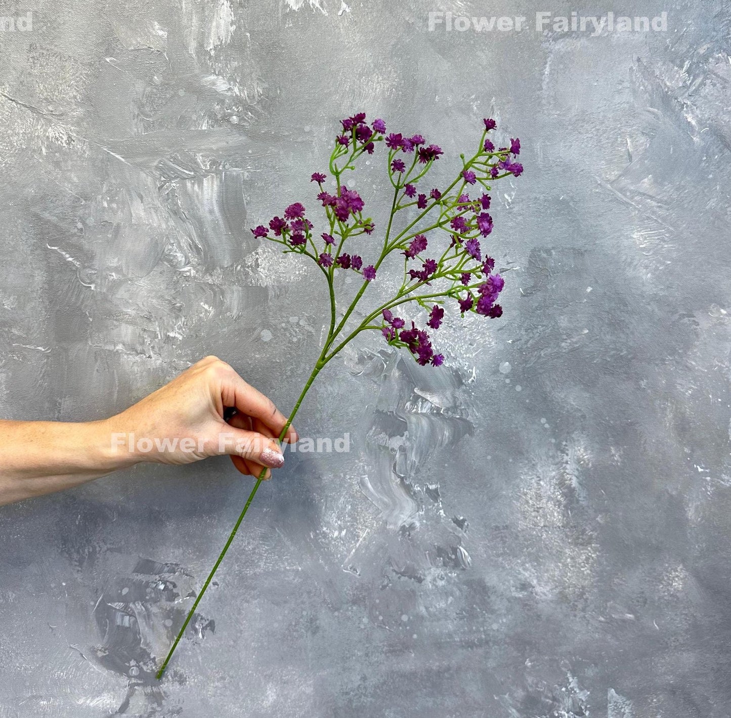 Dark purple faux baby's breath cluster